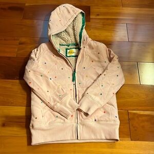 Boden Sherpa lined zip up hoodie size 7-8